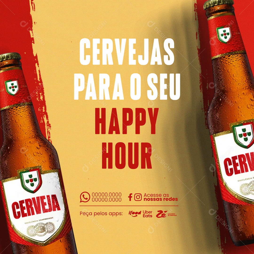 Adega Cervejas para o seu Happy Hour Social Media PSD Editável