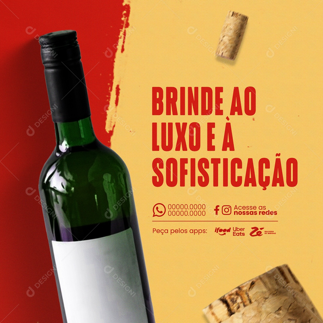 Adega Brinde ao Luxo e à Sofisticação Social Media PSD Editável