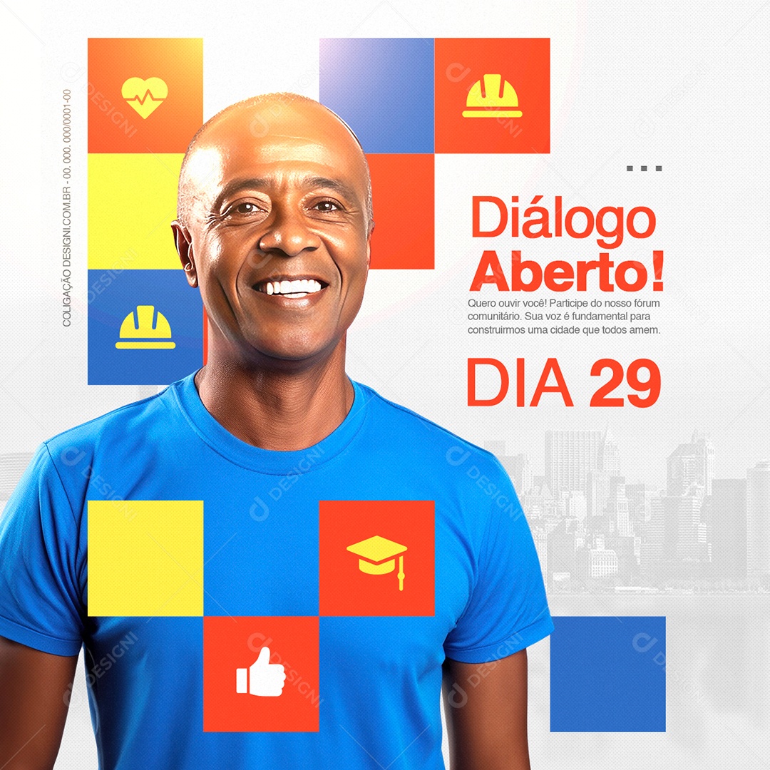 Política Diálogo Aberto Dia 29 Social Media PSD Editável