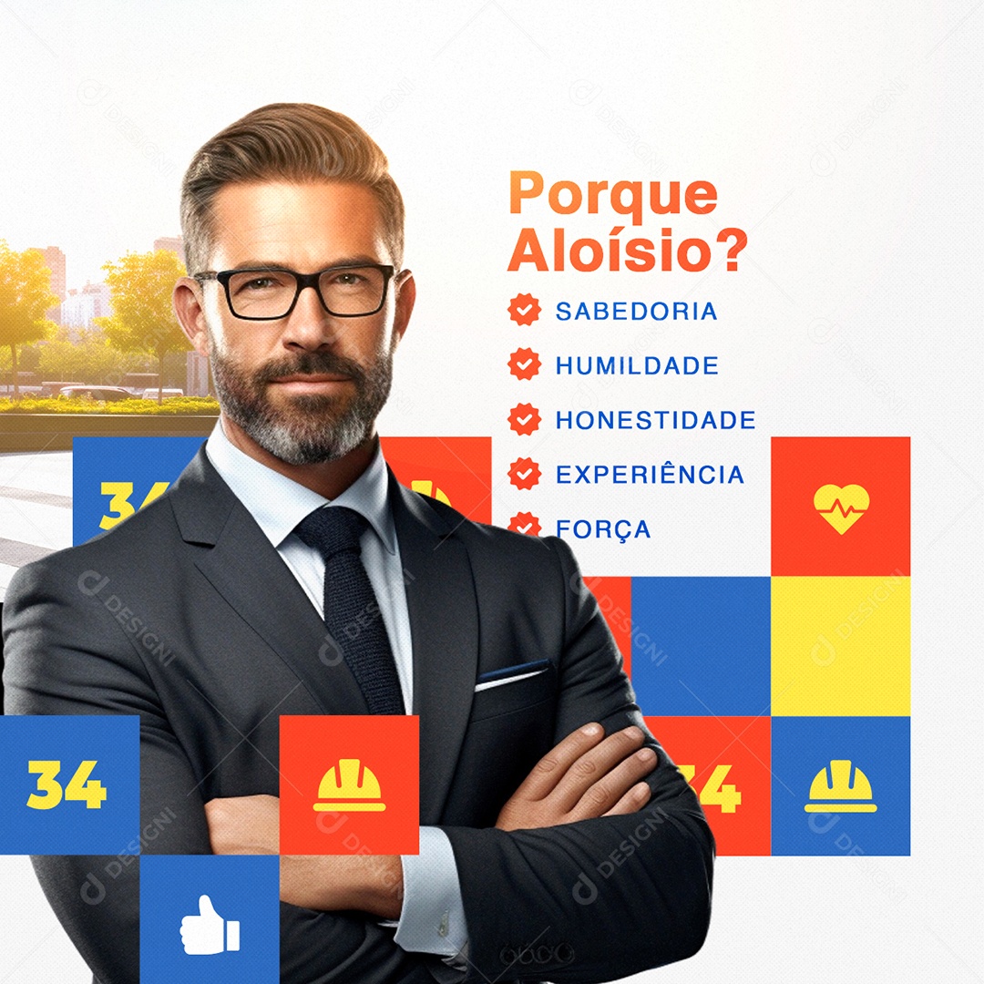 Política Porque Aloísio Sabedoria humildade honestidade Social Media PSD Editável