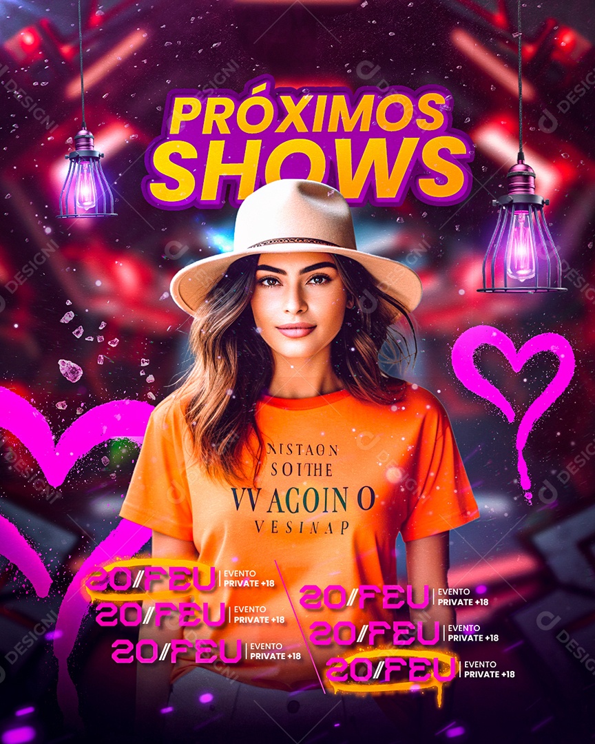 Social Media Flyer Próximos Shows Mariana Cruz PSD Editável