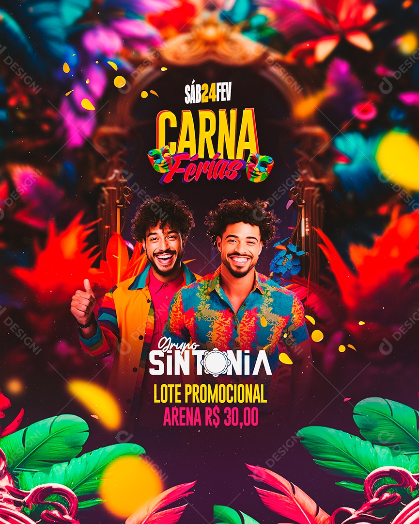 Flyer Carna Férias Grupo Sintonia Social Media PSD Editável