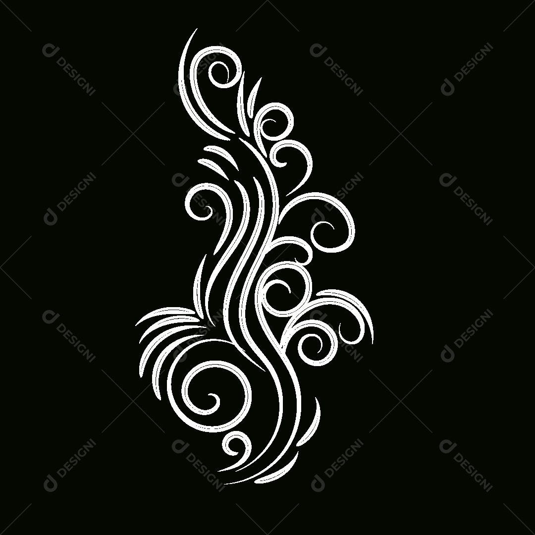 Desenhos Florais Feito a Mão Vetor EPS