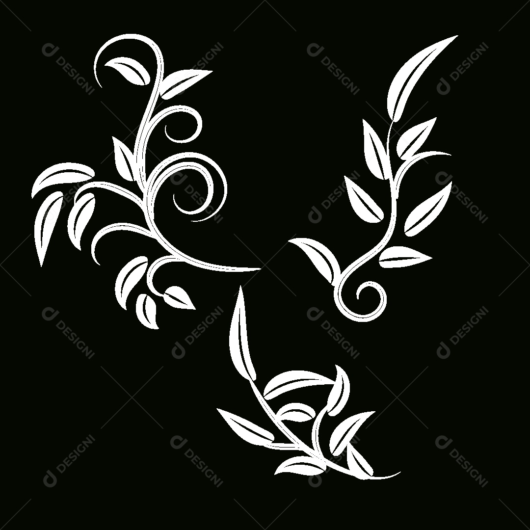 Desenhos Florais Feito a Mão Vetor EPS