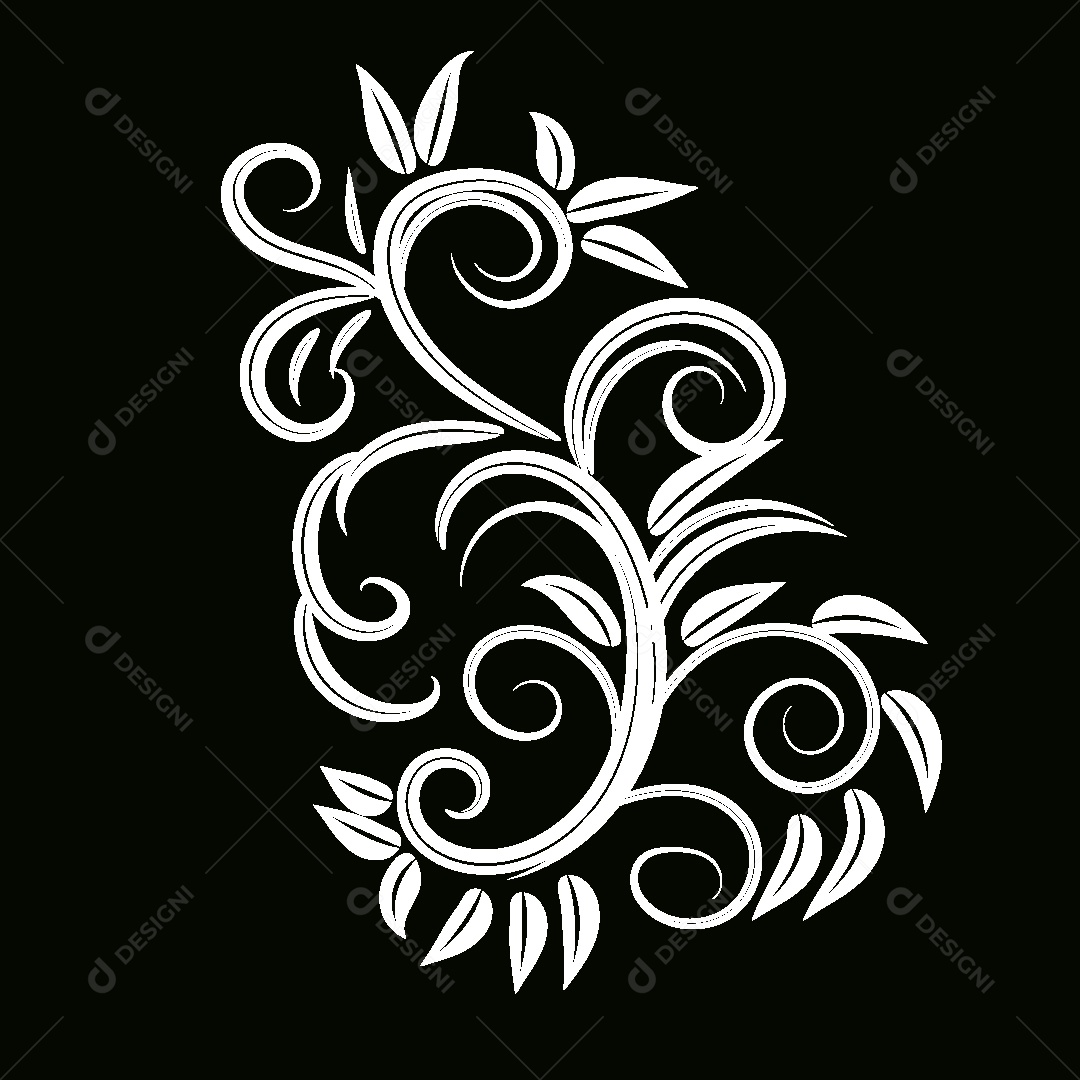 Desenhos Florais Feito a Mão Vetor EPS