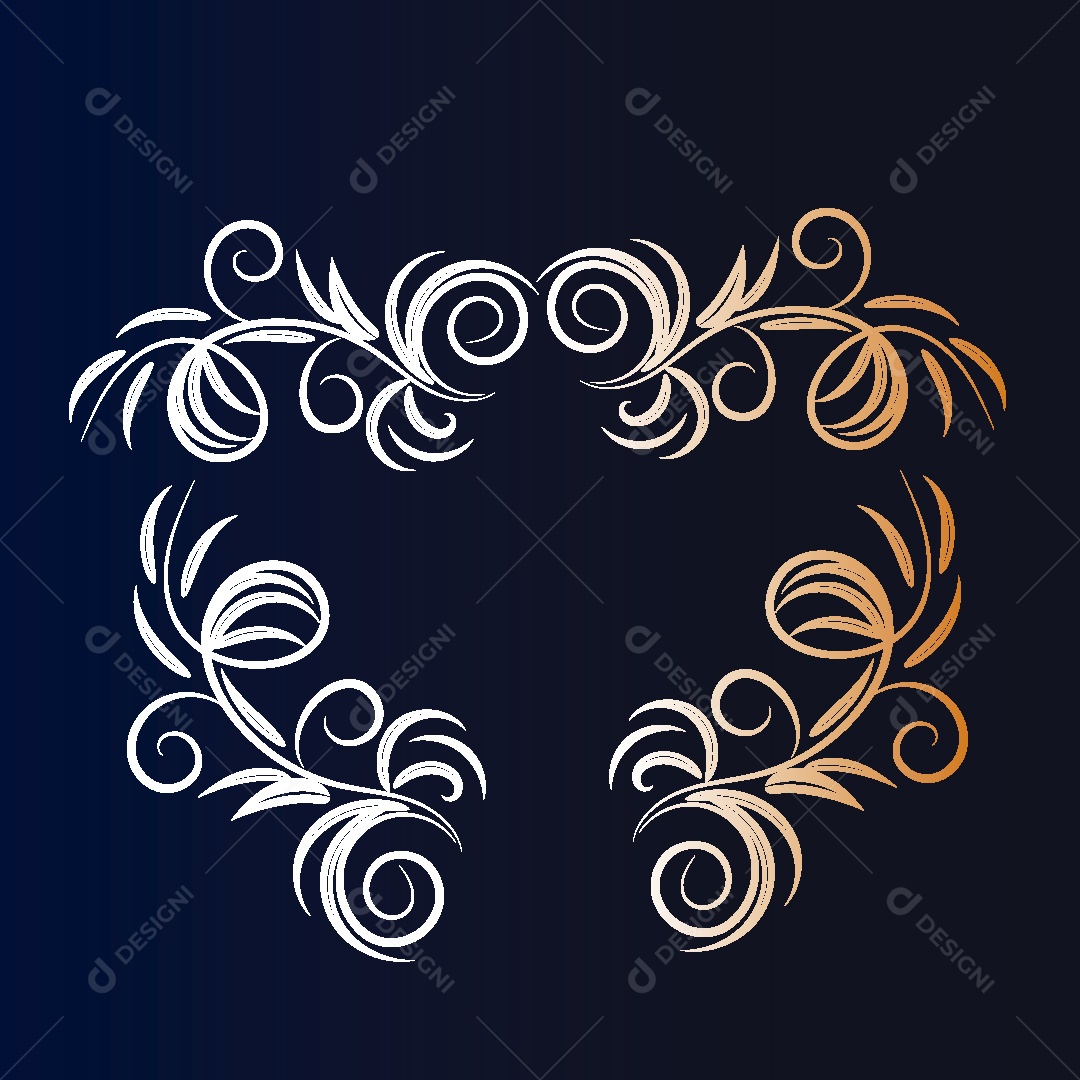 Desenhos Florais Feito a Mão Vetor EPS