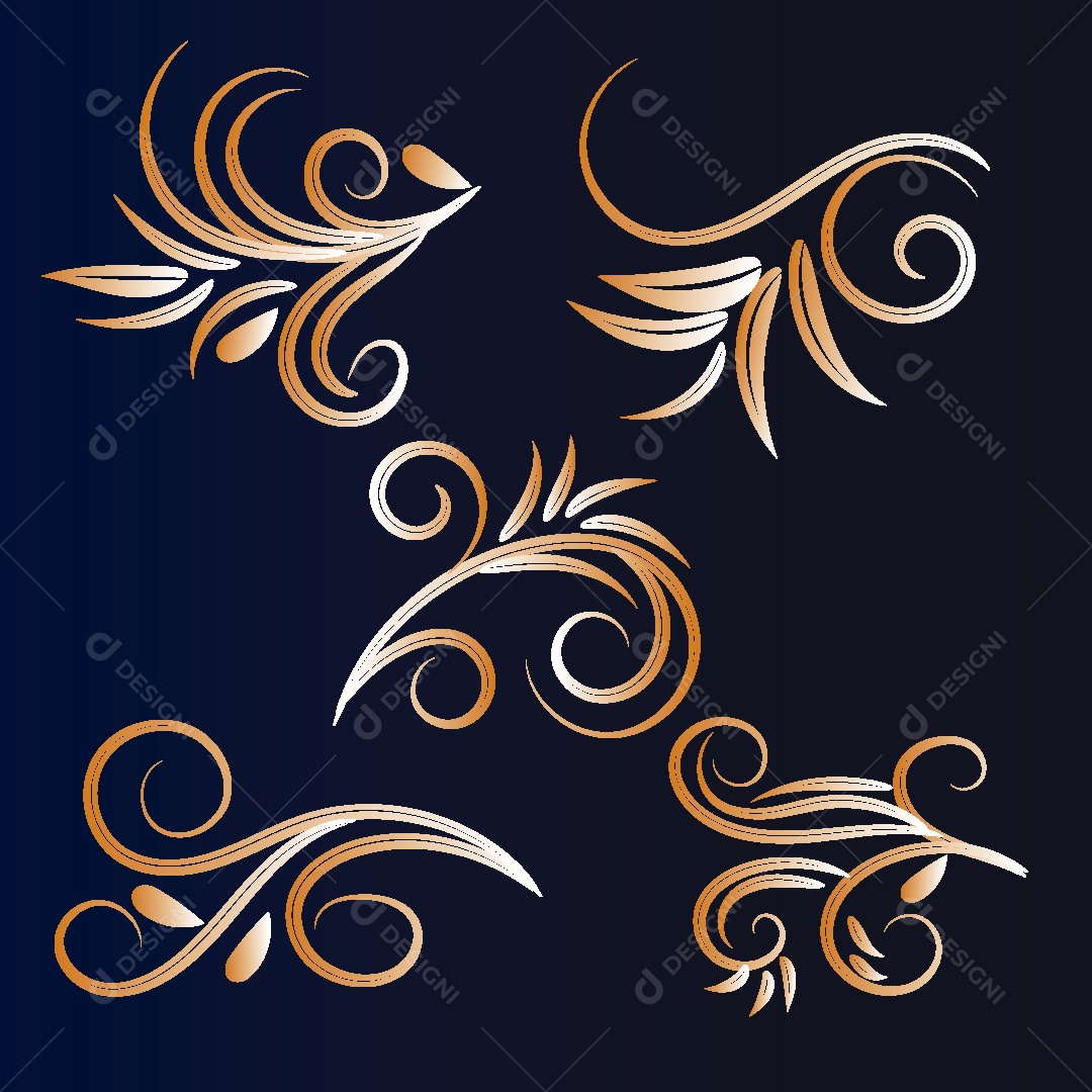 Desenhos Florais Feito a Mão Vetor EPS