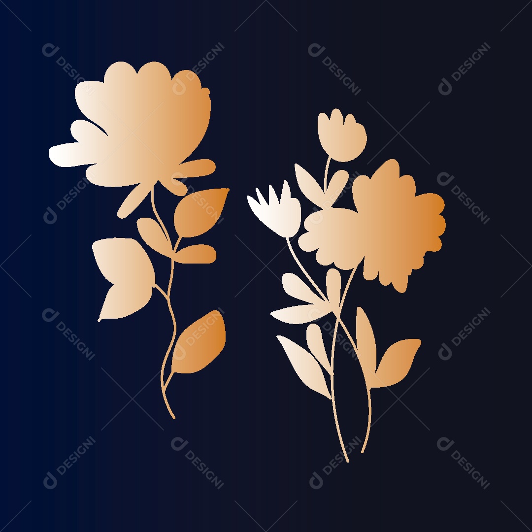 Desenhos Florais Feito a Mão Vetor EPS