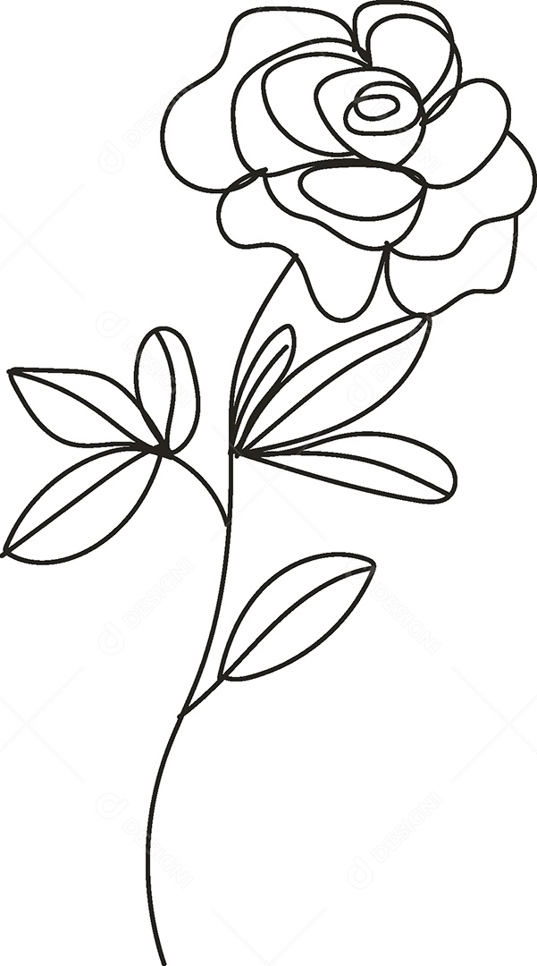 Desenhos de Flor Feito a Mão Vetor EPS