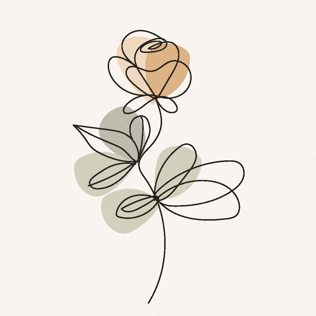 Desenhos de Flores Feito a Mão Vetor EPS