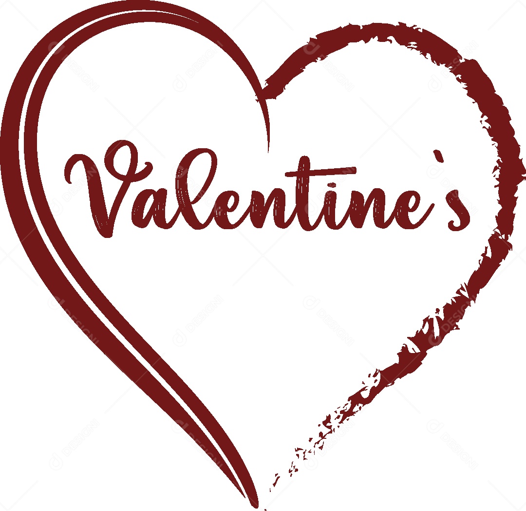 Desenho de Coração Feito a Mão Vetor EPS