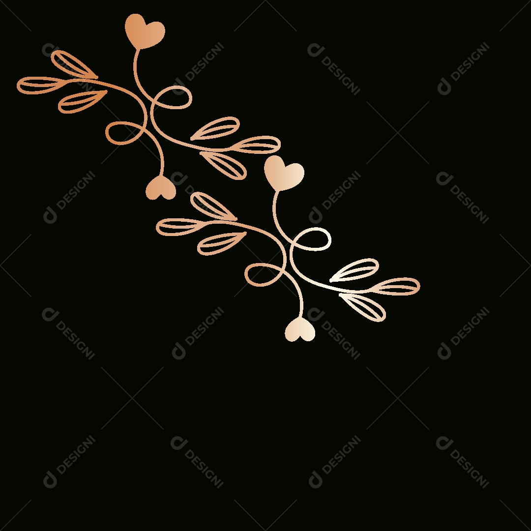 Background de Coração Floral Ilustração Vetor EPS