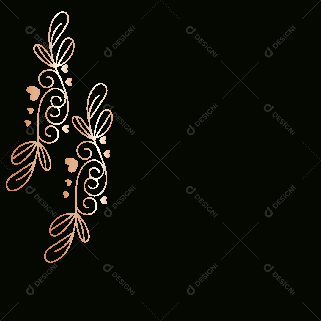 Background de Coração Floral Ilustração Vetor EPS