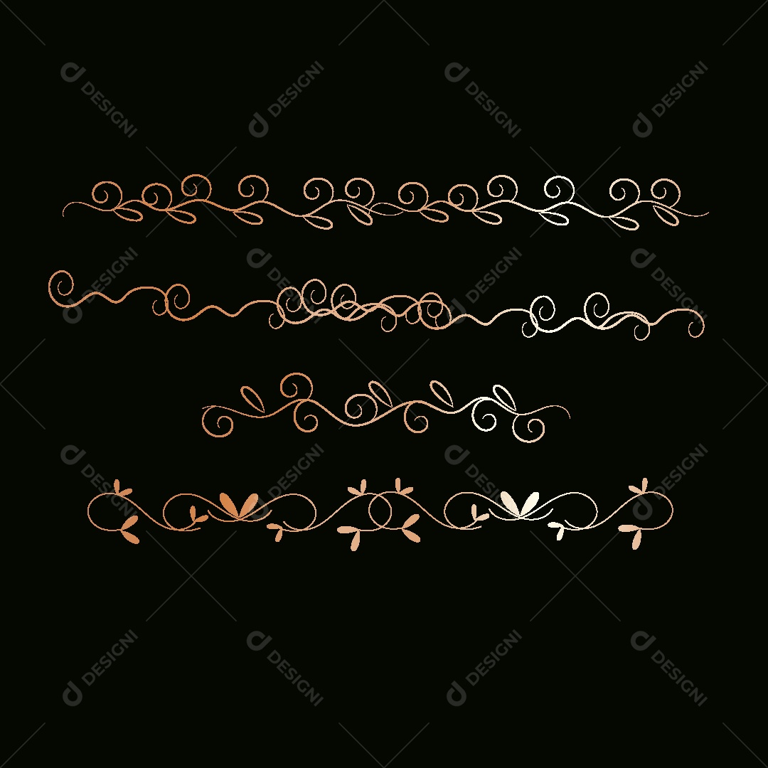 Bordas Florais Ilustração Vetor EPS