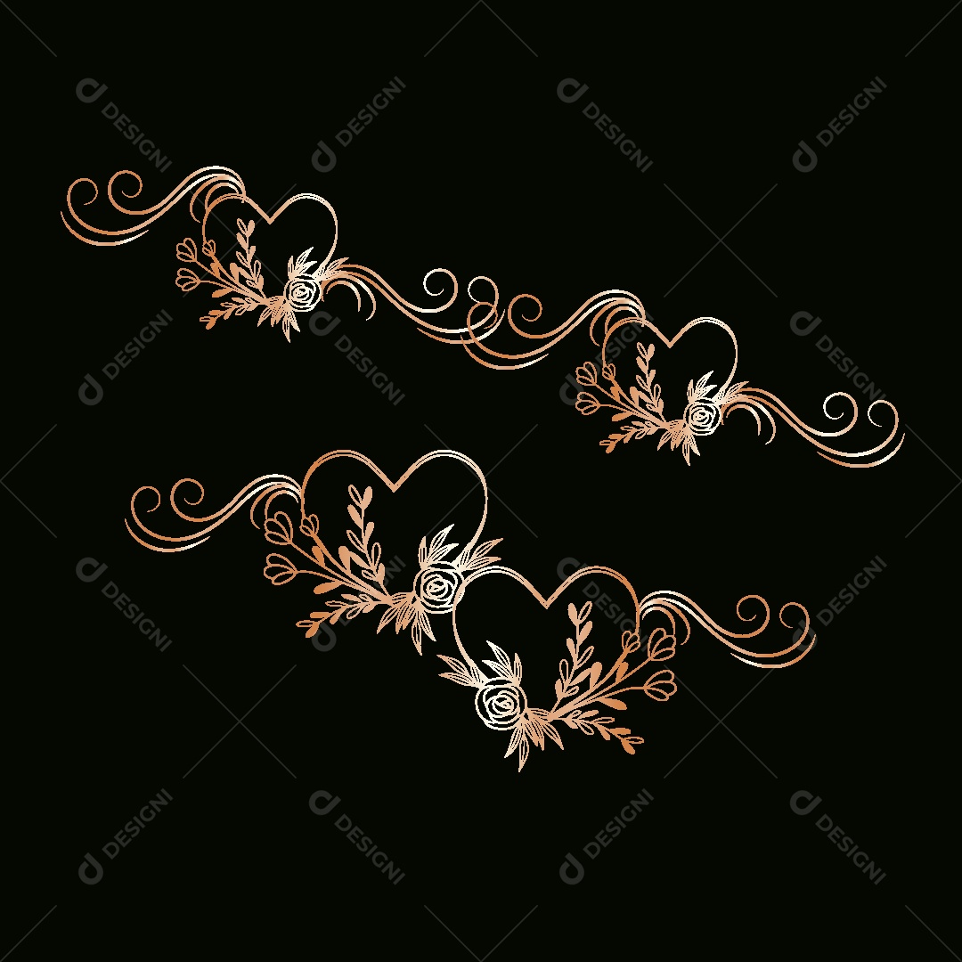 Background de Coração Floral Ilustração Vetor EPS