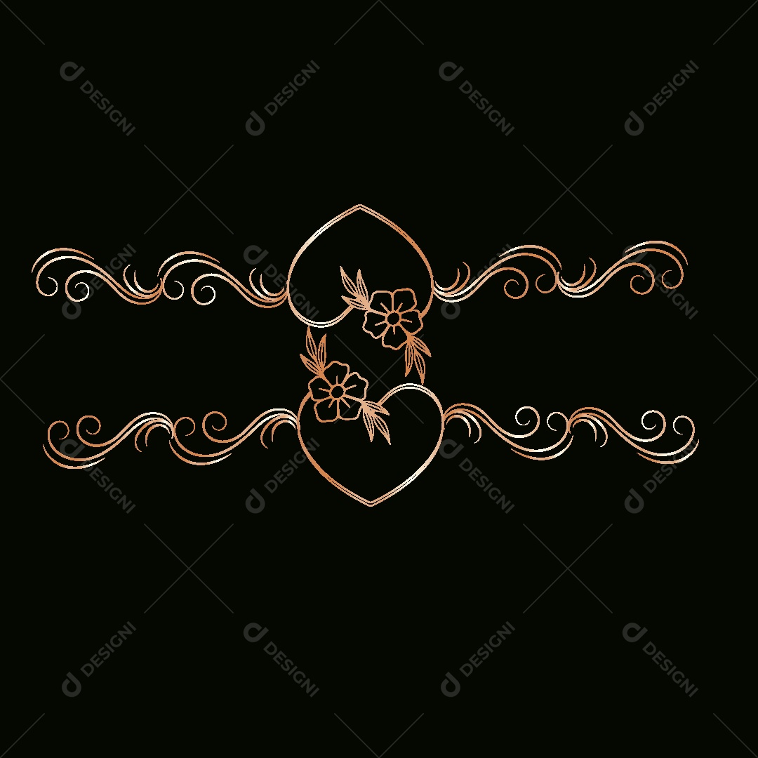 Background de Coração Floral Ilustração Vetor EPS