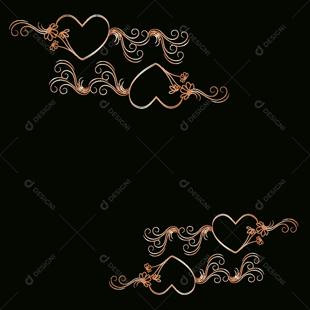 Background de Coração Floral Ilustração Vetor EPS