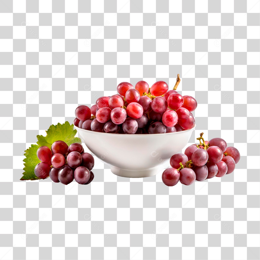 Tigela de Uvas PNG Transparente