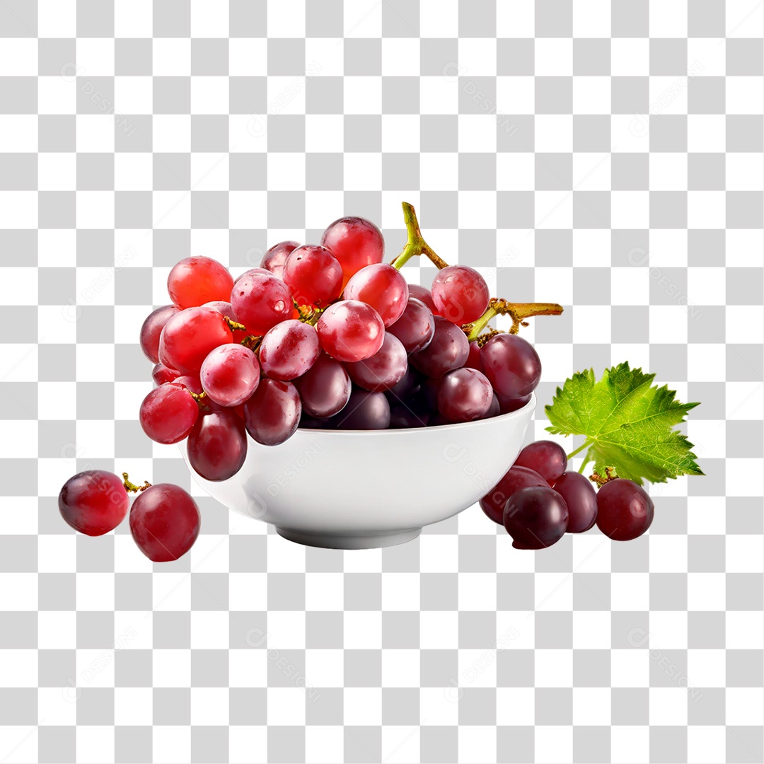 Tigela de Uvas PNG Transparente