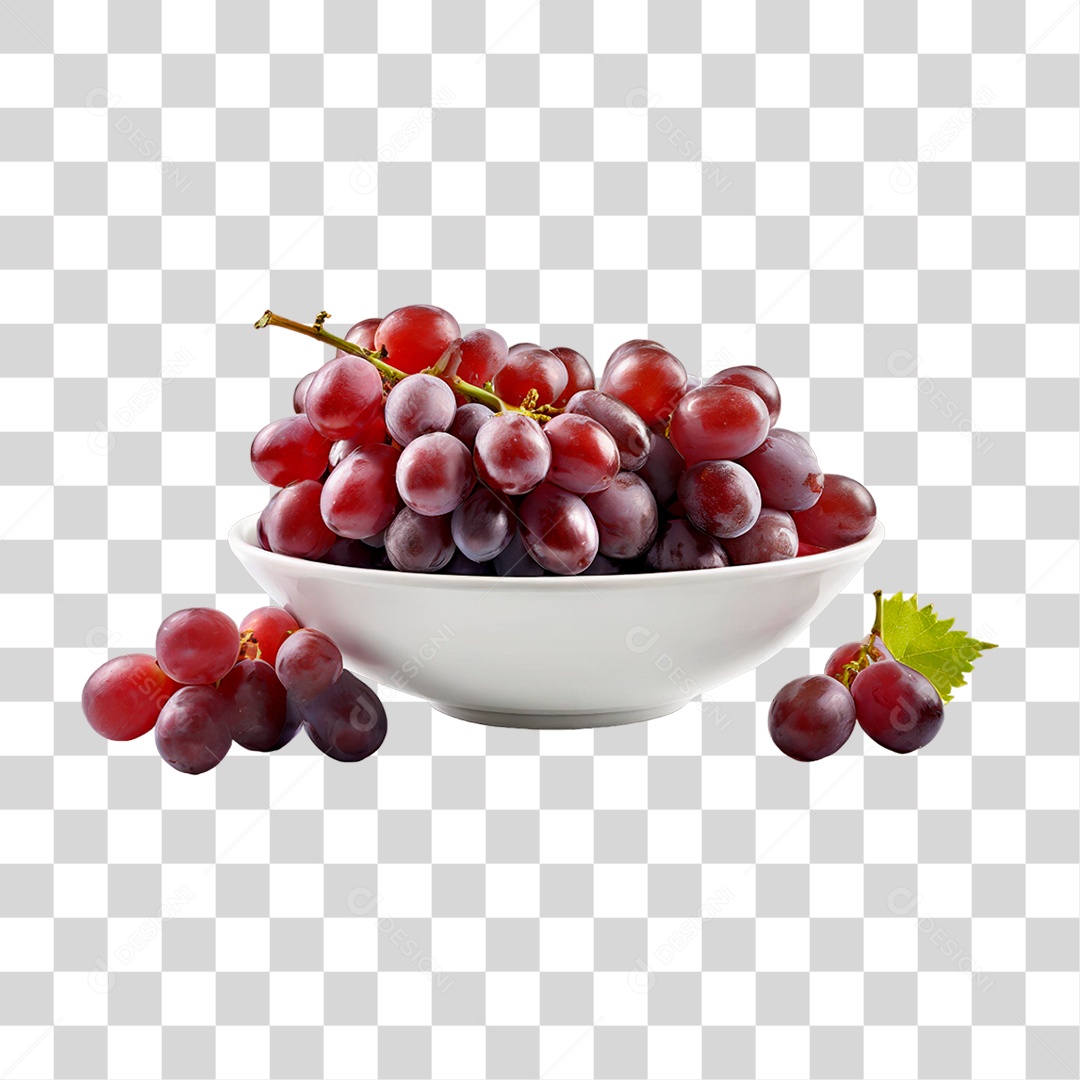 Tigela de Uvas PNG Transparente