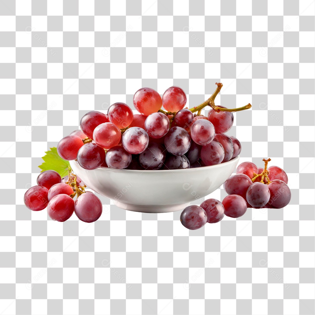 Tigela de Uvas PNG Transparente