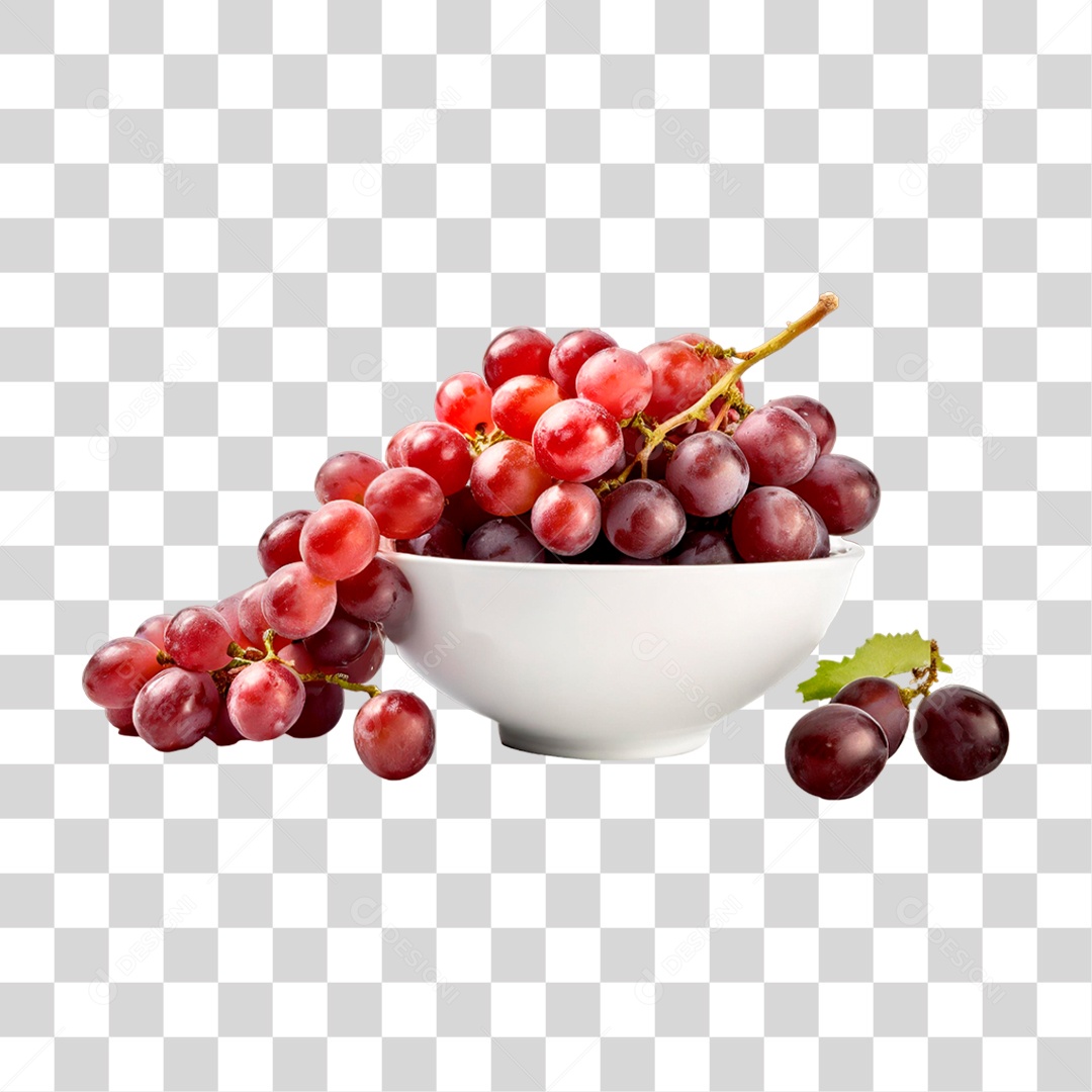 Tigela de Uvas PNG Transparente