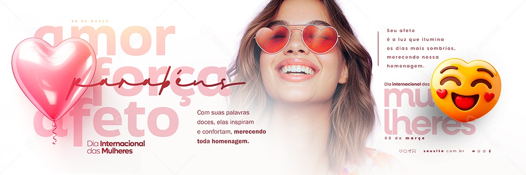 Carrossel Dia Internacional das Mulheres 08 de Março Parabéns Social Media PSD Editável