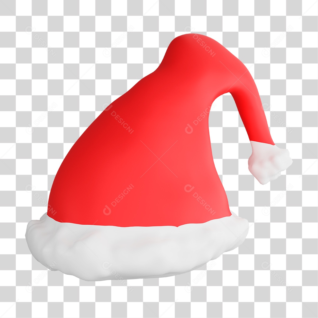 Elemento 3D Gorro Natalino PNG Transparente