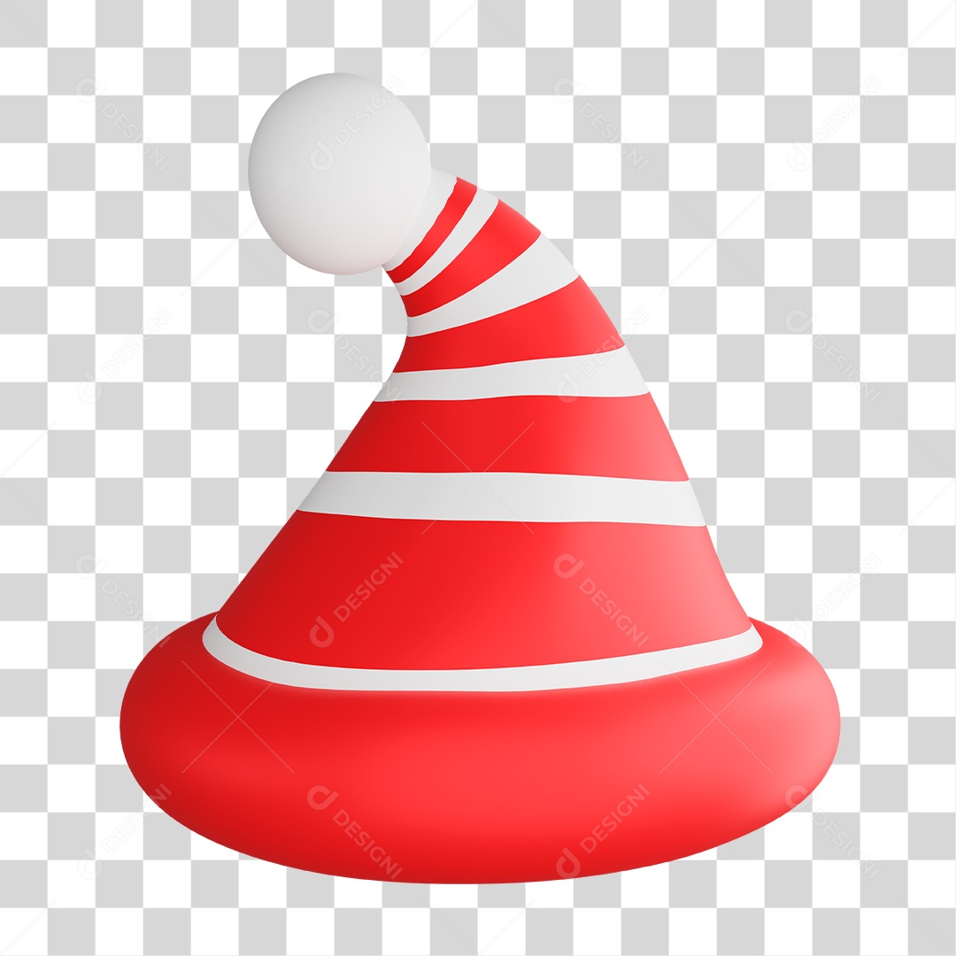 Elemento 3D Gorro Natalino PNG Transparente