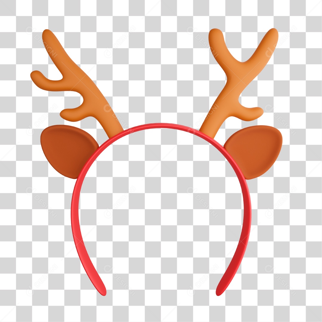 Elemento 3D Tiara Natalina PNG Transparente