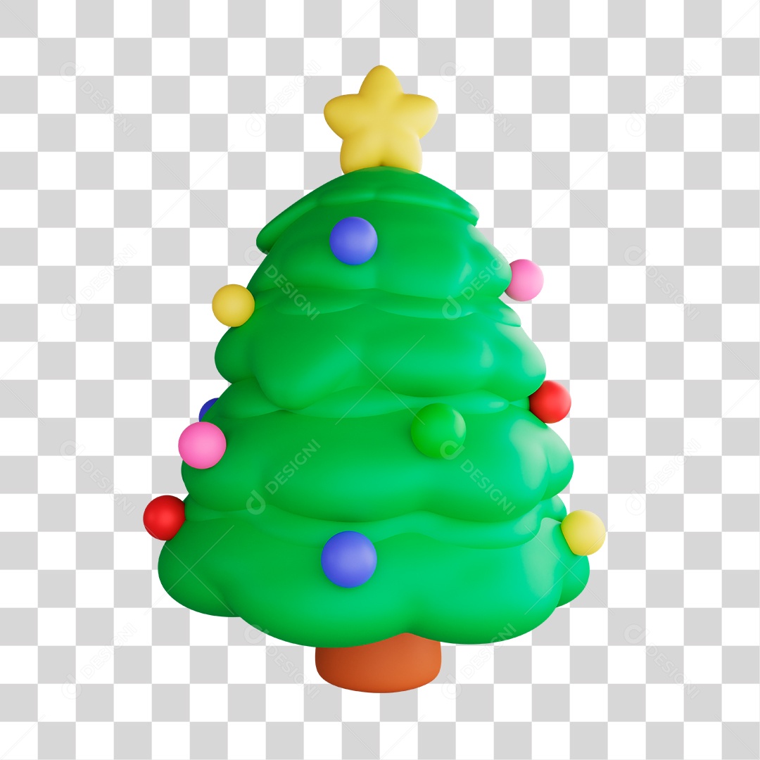 Elemento 3D Árvore de Natal PNG Transparente
