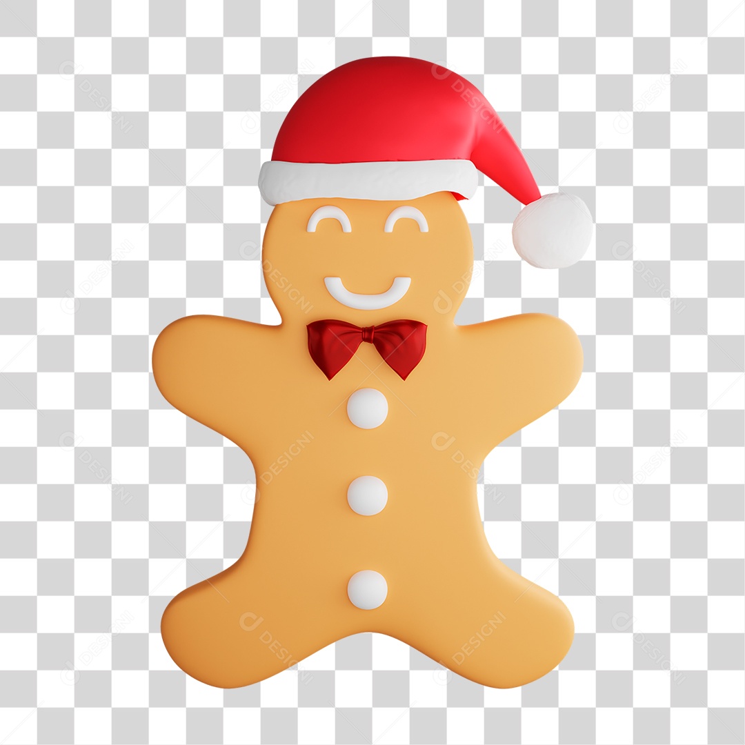 Elemento 3D Biscoito de Natal PNG Transparente