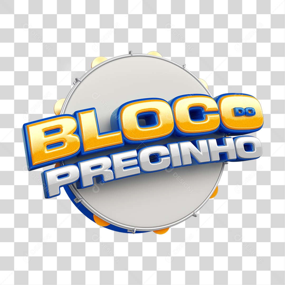 Selo 3D Bloco do Precinho PNG Transparente