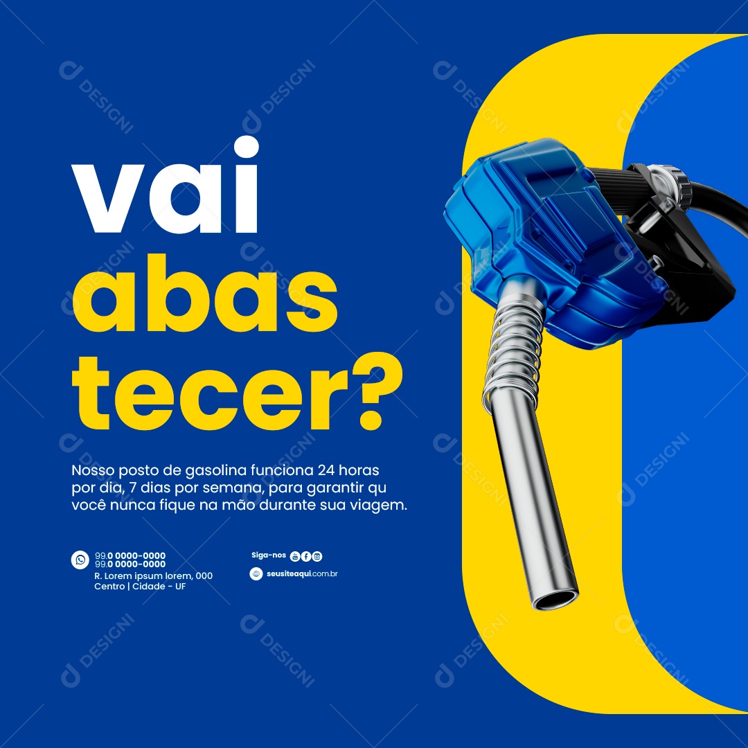 Posto de Gasolina vai abastecer Social Media PSD Editável