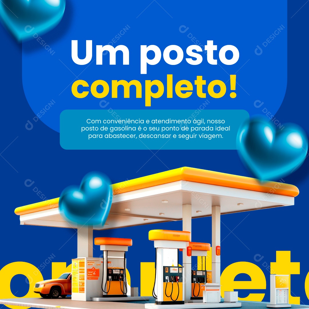 Posto de Gasolina Um posto completo Social Media PSD Editável