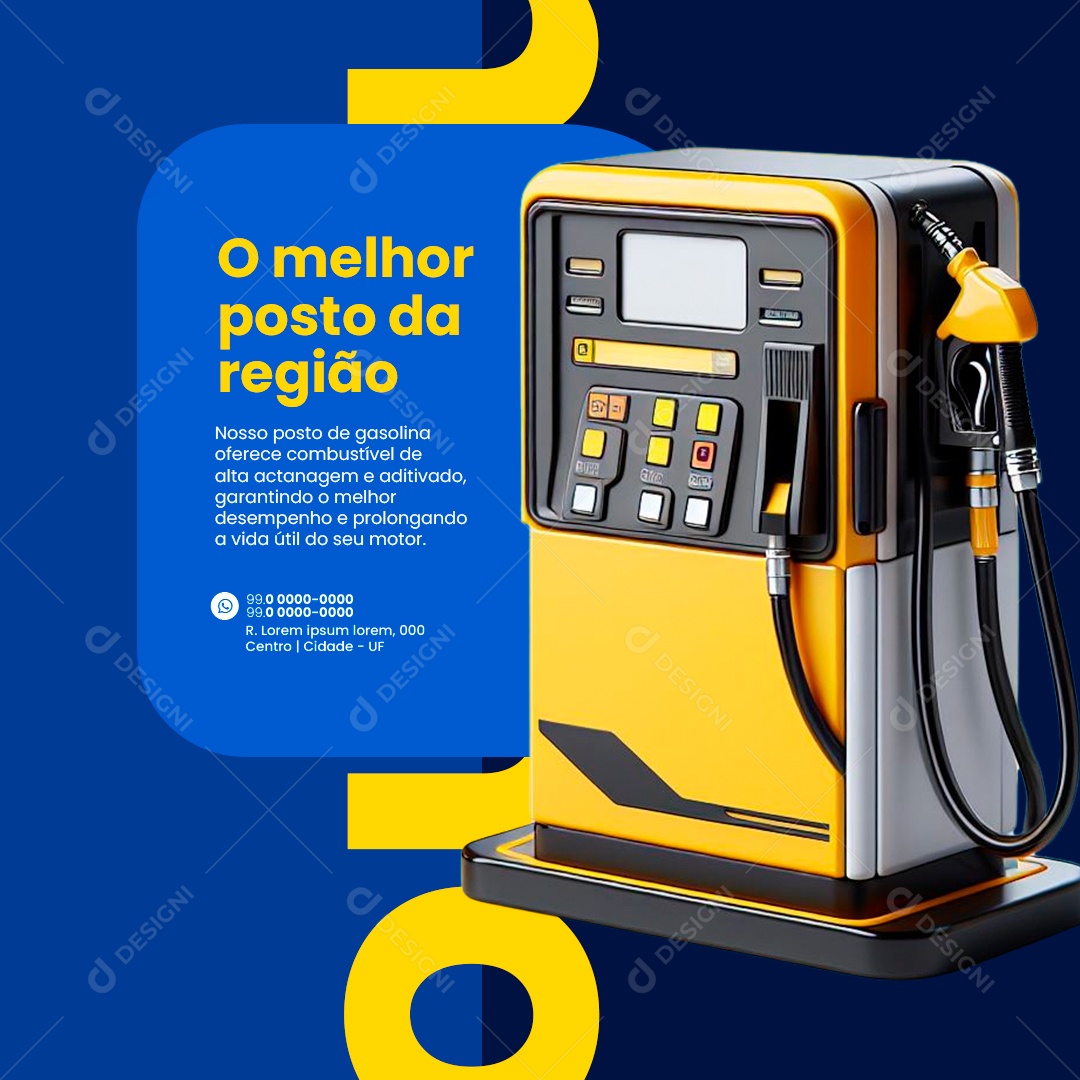 Posto de Gasolina O melhor posto da região Social Media PSD Editável