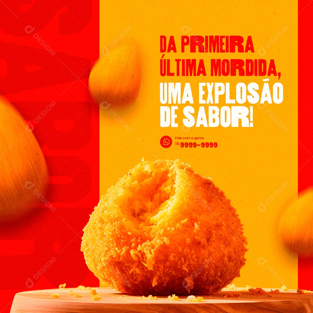 Salgadaria Da Primeira Última Mordida um Explosão de Sabor Social Media PSD Editável
