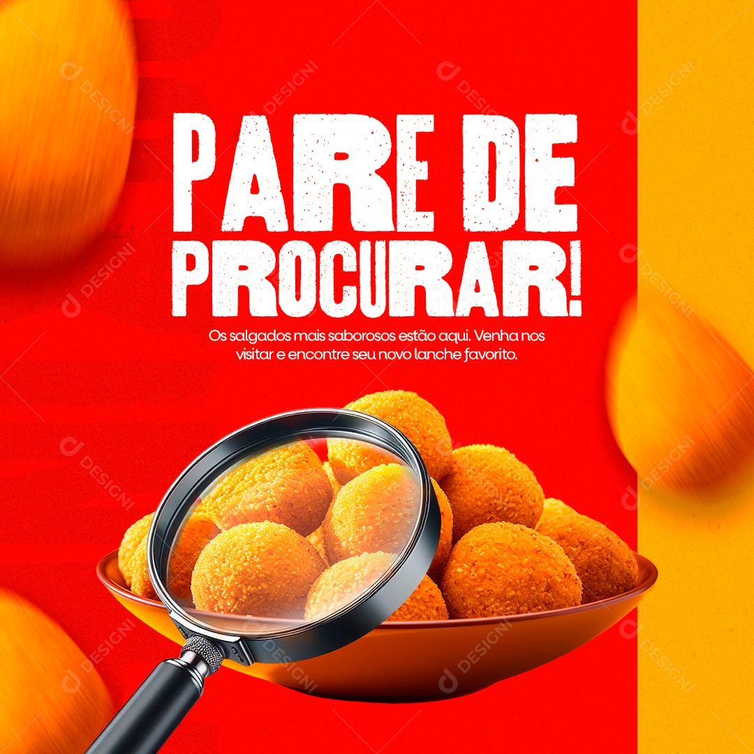 Salgadaria Pare de Procurar Social Media PSD Editável