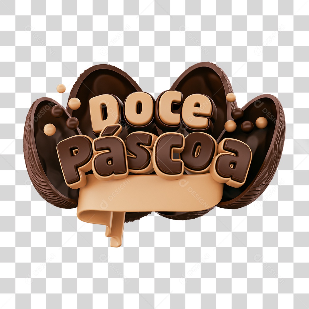 Selo 3D Doce Páscoa PNG Transparente