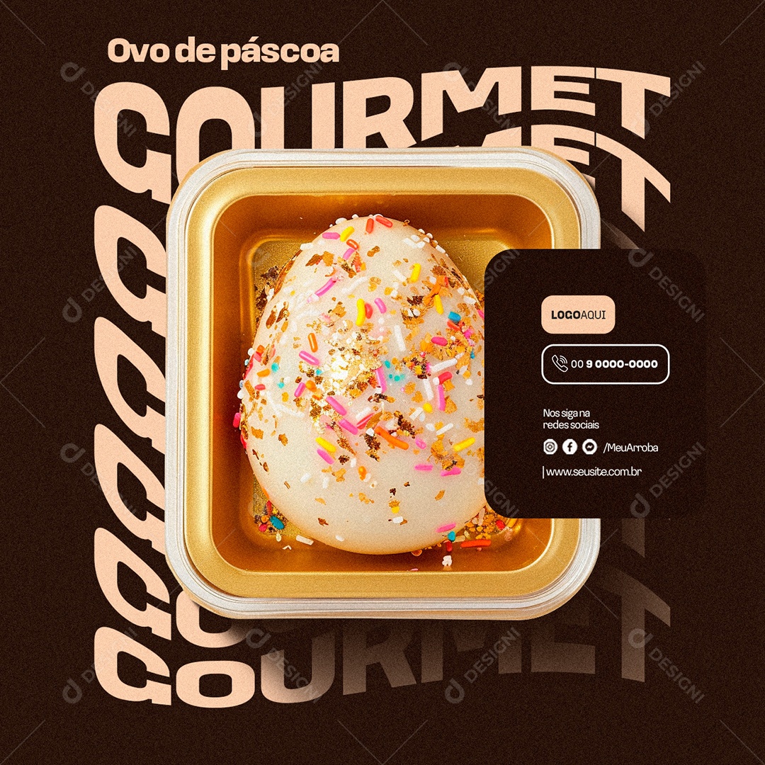 Doceria Doce Páscoa Ovo de páscoa Gourmet Social Media PSD Editável