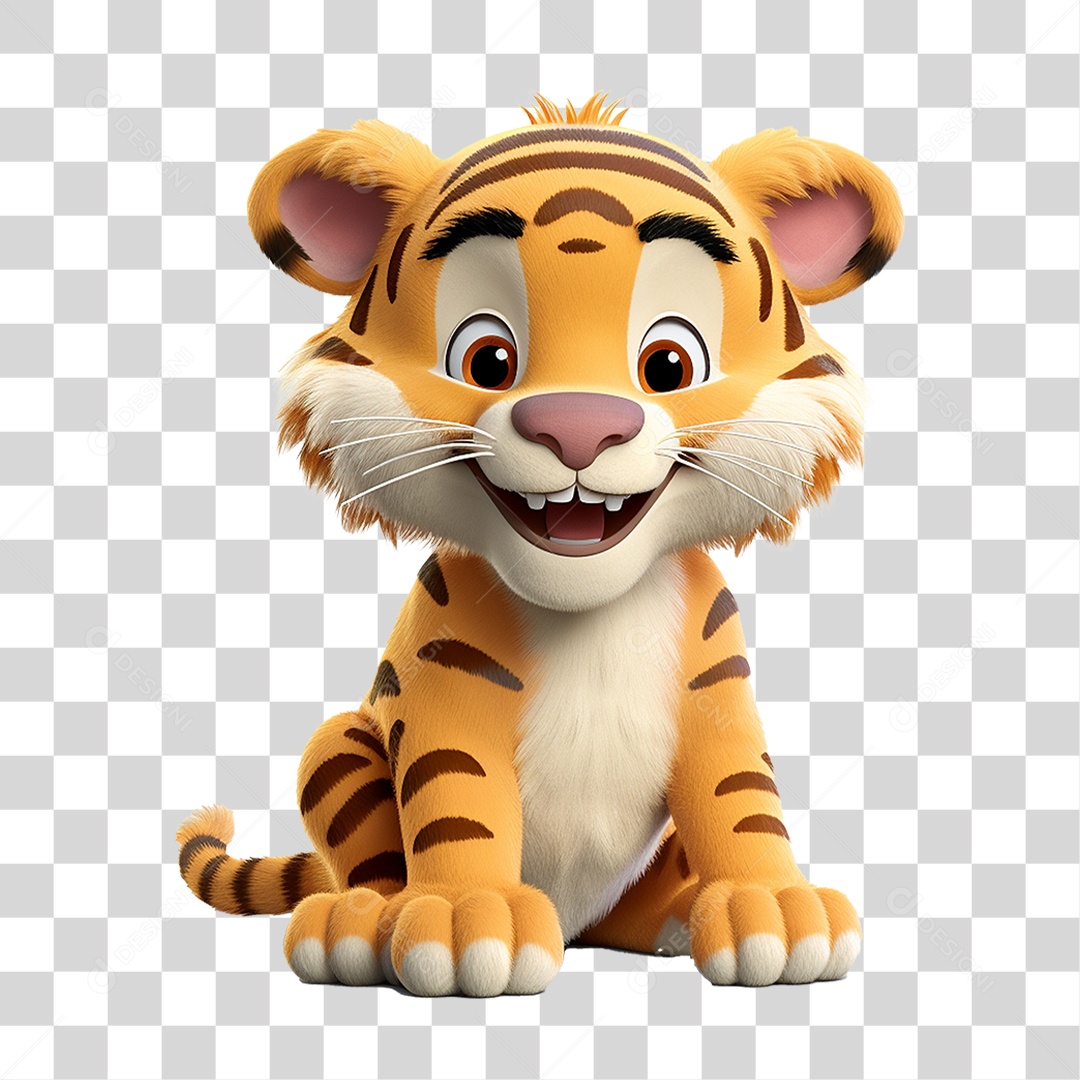 Animal Tigre Filhote PNG Transparente