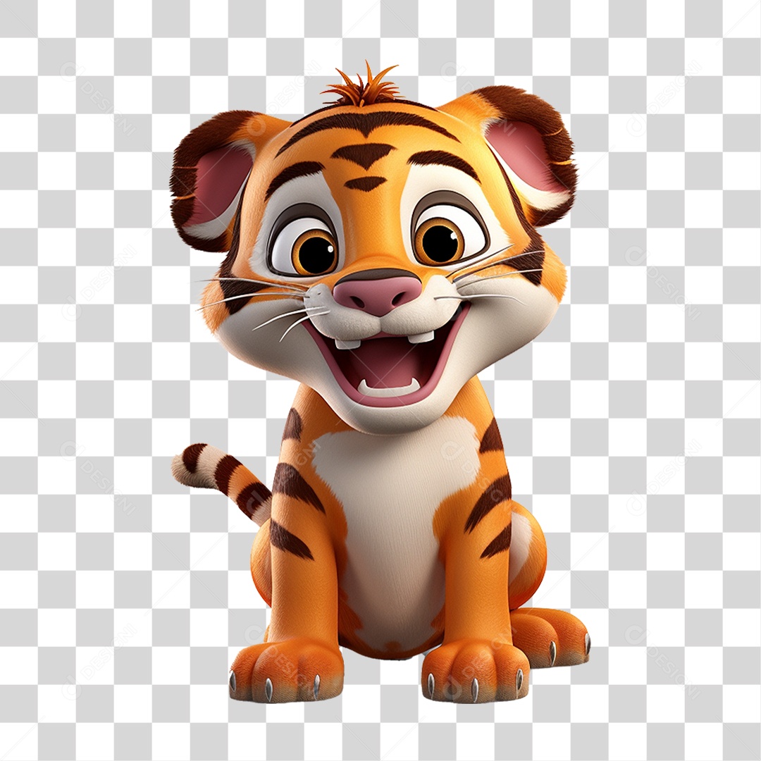 Animal Tigre Filhote PNG Transparente