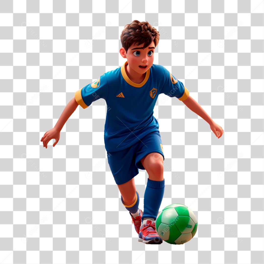 Menino Jogando Bola PNG Transparente