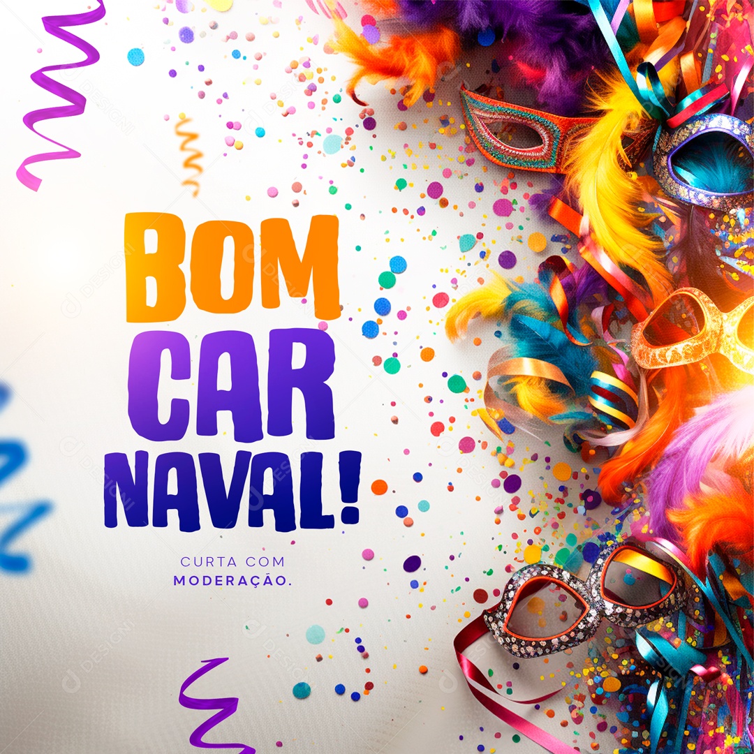 Bom Carnaval Curta com Modernação Social Media PSD Editável