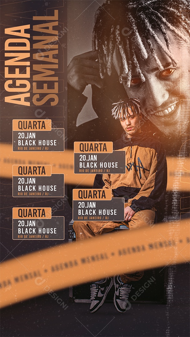 Social Media Flyer Evento Agenda Semanal PSD Editável