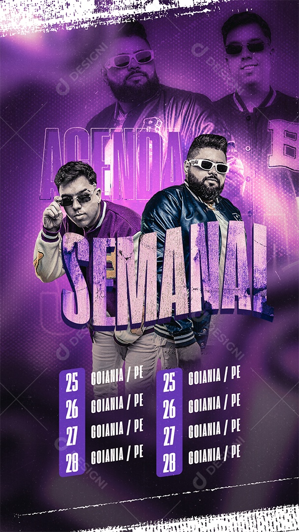 Social Media Flyer Evento Agenda Semanal PSD Editável