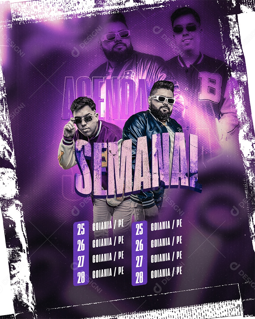 Social Media Flyer Evento Agenda Semanal PSD Editável