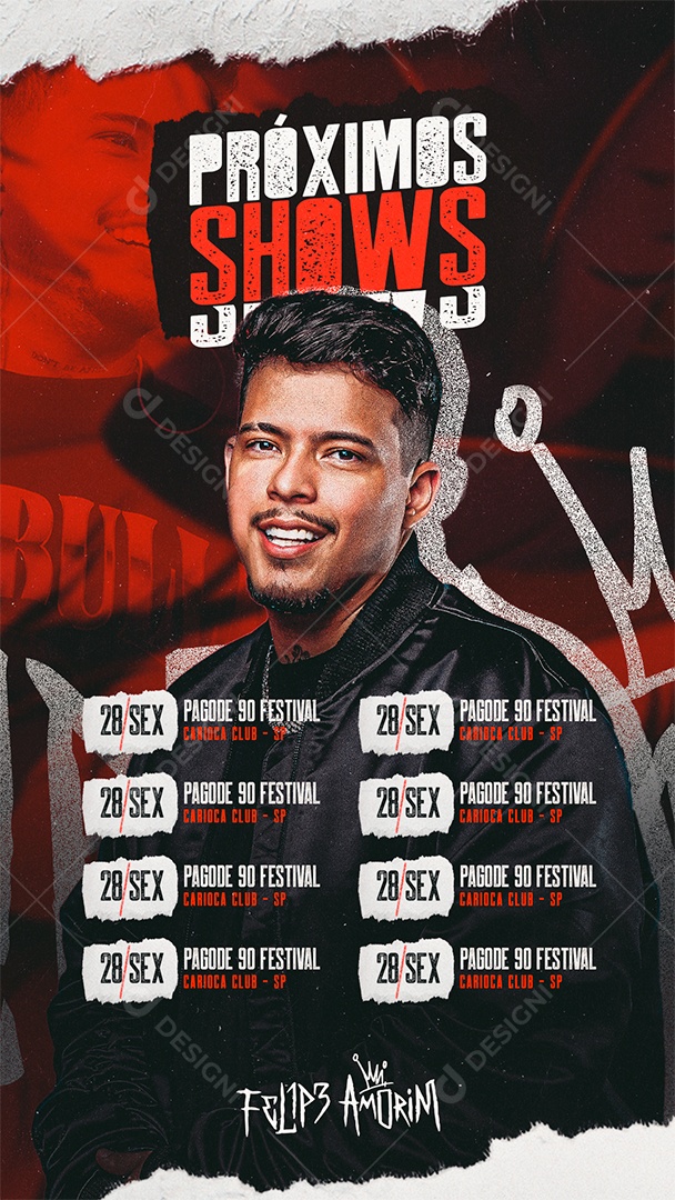 Social Media Flyer Evento Felipe Amorim PSD Editável