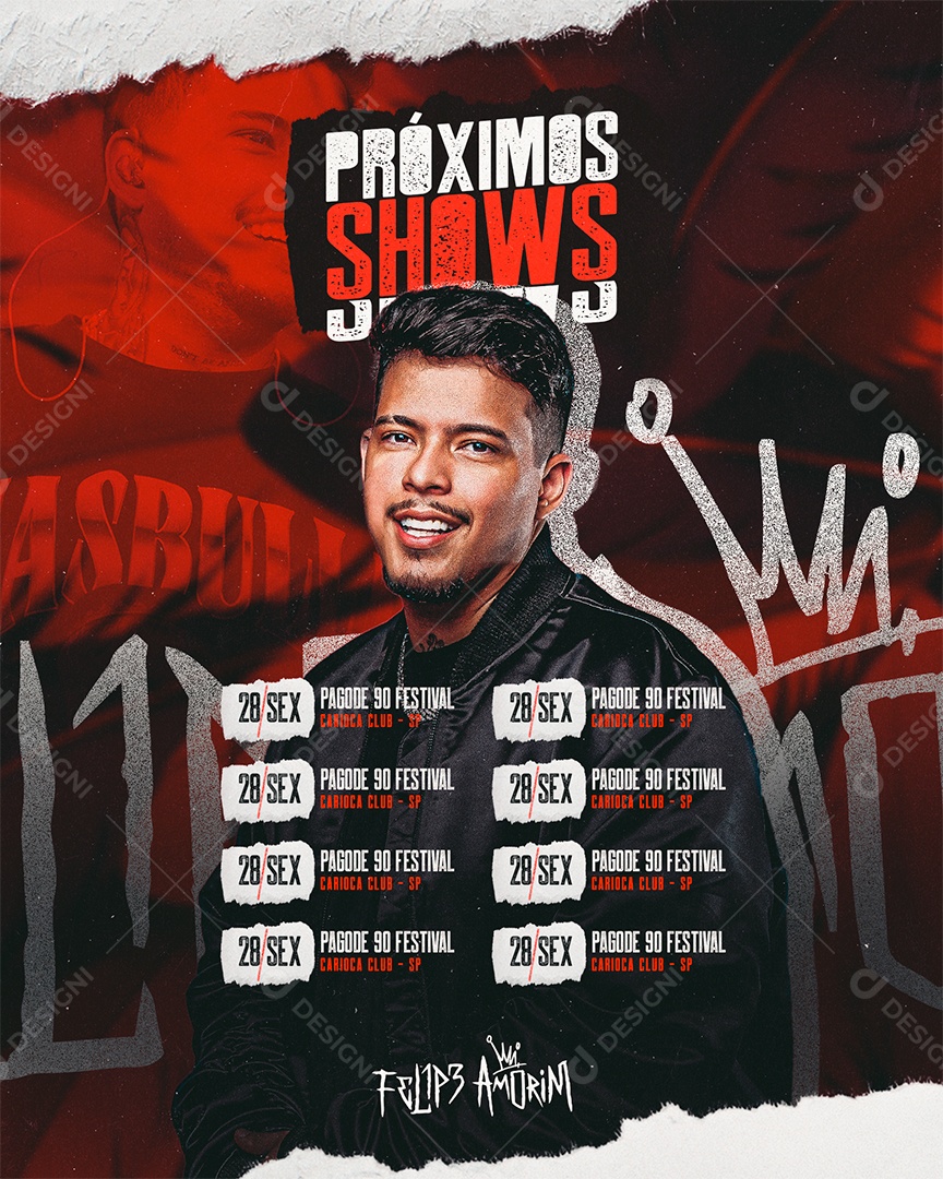 Social Media Flyer Evento Felipe Amorim PSD Editável