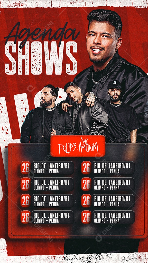 Social Media Flyer Evento Felipe Amorim PSD Editável